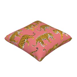 Leopard Preppy Hot Pink Decorative Throw Pillow Covers 18x18 Inch Set of 2, Trendy Cheetah Print Tiger Linen Square Pillow Cases for Farmhouse Couch Bed Sofa Chair Living Room Indoor Outdoor Decor
