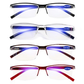 WEMOOTANTS Reading Glasses for Women 4 Pack Blue Light Blocking Fashion Ladies Computer Readers Spring Hinge Anti Glare +1.0 1.0 1.25 1.5 1.75 2.0 2.25 2.5 2.75 3.0 3.5 4.0