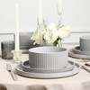 Stone Lain Haven Stoneware 12-Piece Dinnerware Set, Grey - Plates