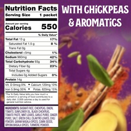 Patak’s Delhi Spiced Rice - Fragrant Basmati Rice w/Chickpeas, Onion & Tomato - Kosher, Vegan Microwavable Meal Ready in 90 Seconds - Ready To Eat Rice For Quick Lunch Or Dinner - 10.05oz (Pack of 6)