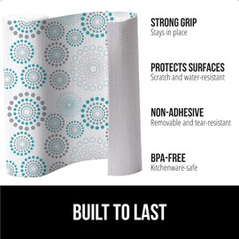 Gorilla Grip DripGuard - Forro de cajón y estante para gabinete, antideslizante, protección no adhesiva para cocina, revestimientos de plástico de superficie lisa sin BPA, armarios, cajones de baño,