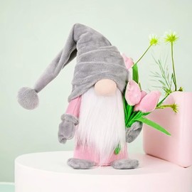 ALYRMEI Gnome Plush Decorations Gift, 15 inch Fall Gnomes Decorations for Home,Fall Gnomes Plush for Tiered Tray Decor, Thanksgiving Table Decorations Home Tabletop Elf Gnomes Decor Ornaments,Grey