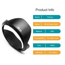 Fotover HB-23 Lens Hood Sun Shade Replacement for Nikon AF-S DX 10-24mm f/3.5-4.5G ED lens,AF-s 12-24mm f/4G IF-ED lens,AF-s 16-35mm f/4G ED VR lens, AF-s 17-35mm f/2.8 IF-ED lens