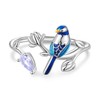 Sterling Silver Ring for Women Girls,Bird Adjustable Stackable Rings for
