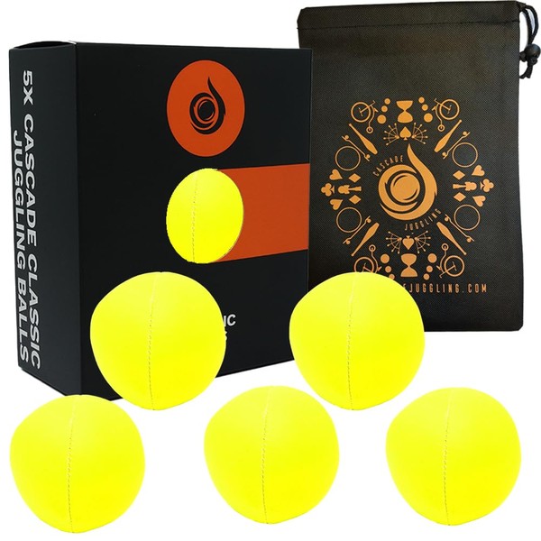 5 x Pro 115g Cascade Neon Classic Thud Juggling Balls