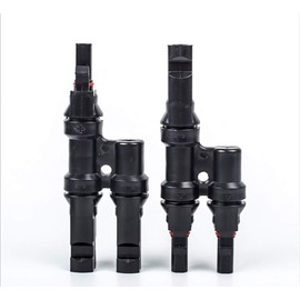 Dongge Solar 2-Way Junction Sockets Suitable for Photovoltaic Connection Plug / Socket Branch Connector Y Plug Solar Plug for Parallel Connection IP67 Waterproof 30A