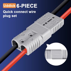 Uddick 175A Battery Quick Disconnect Connecteur, 600V Wire Harness Connector Plug for Cars, Trailers, Motors, and Electronics Maintenance(6PCS Grey 1/0AWG)