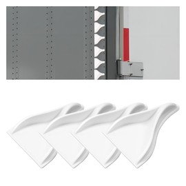 HECASA Vortex Generator Universal Shark Fins Diffuser Air Foils Compatible with Suvs, Trucks, Trailer, RV Stick-on White Spoiler Wings 4Pcs