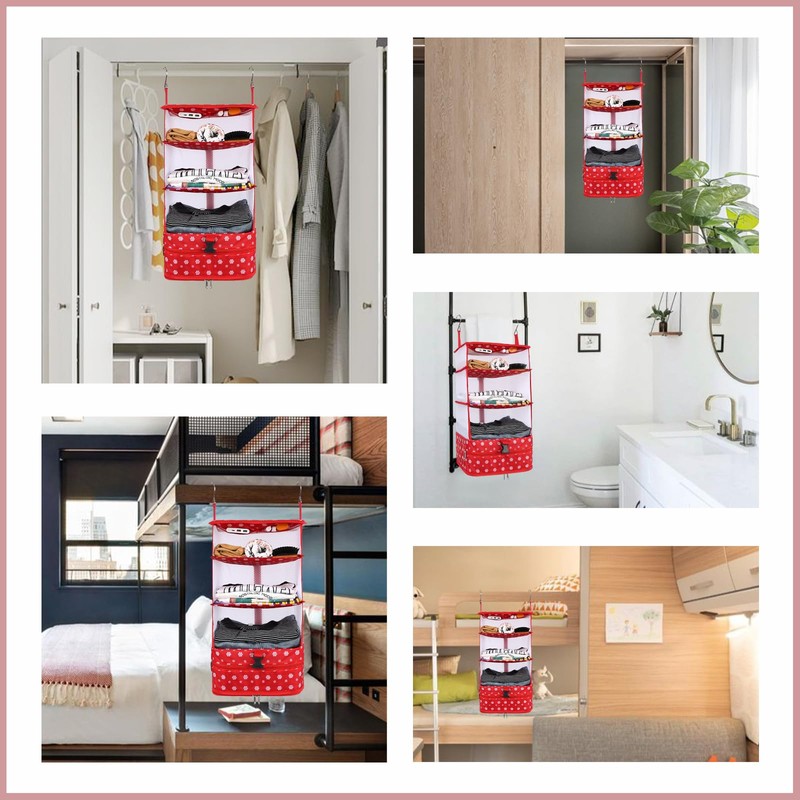 Surblue Wardrobe Organizer Hanging 3 Tier Foldable Washable Oxford Fabric