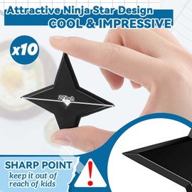Weewooday 10 Pieces Ninja Magnet Cool Anime Refrigerator Magnets Funny Decorative Throwing Star for Home Office Whiteboard(Black)