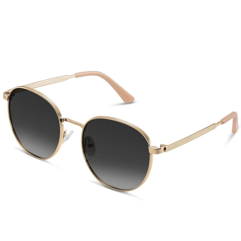 Carfia polarised Ladies Sunglasses, UV400 Retro Round Glasses, for Leisure