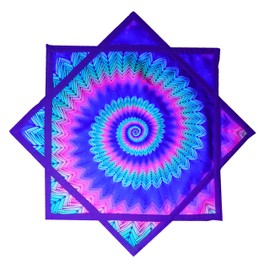 Flow Star (UV Reactive) Beginners Cloth Spinning Easy to Rotate Juggling and Flow Toy Dapo Star （R07-style1） Multicolor