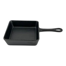 Chabrias Ltd 5"/13cm Square Pre-Seasoned Cast Iron Skillet Frying Pans Non Stick Cookware for Indoor & Outdoor Use – Works on Grill, Oven, Stovetop & Induction