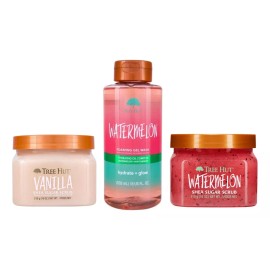 Tree Hut Exfoliante, Gel Espumoso Y Crema 3pack Tree Hut Elige Aroma