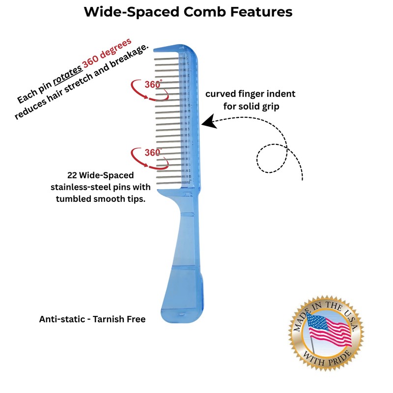 The Hair Doctor Handle Comb with silky smooth rotating teeth
