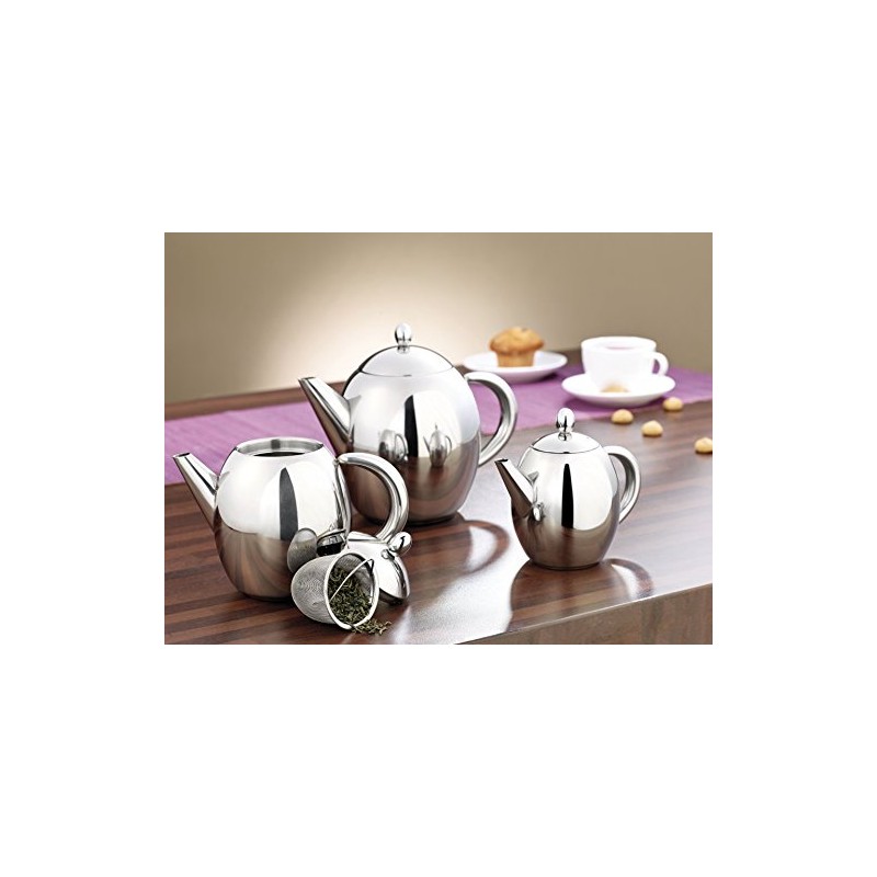Rosenstein & Söhne Teapot with tea strainer: stainless steel teapot