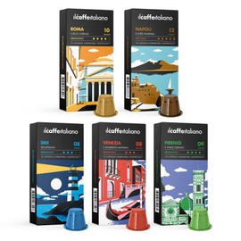 Il Caffè Italiano Kaffeekapseln Kompatibel Nespresso Verkostungsset 120 Stk | Kompatible Kaffeekapseln Nespresso Tour D’italia, Verschiedene Intensitäten | Nespresso-kompatible Kaffeekapseln | Frhome