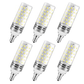 E12 LED Bulbs, 16W Candelabra Light Bulbs, Daylight 6000K, CRI80+, 1500LM 120W Equivalent, E12 Base LED Chandelier Bulbs, Non-Dimmable LED Lamp, 6Pack
