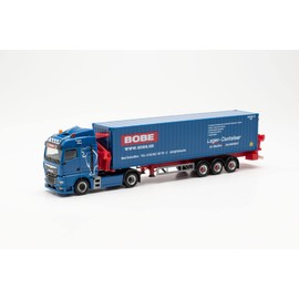 Herpa Truck Model Man TGX GM Container Side Loader "Bobe Spedition", Faithful in Scale 1:87, Model Truck for Diorama, Model Building Collectible, Decorative Miniature Models Made of Plastic