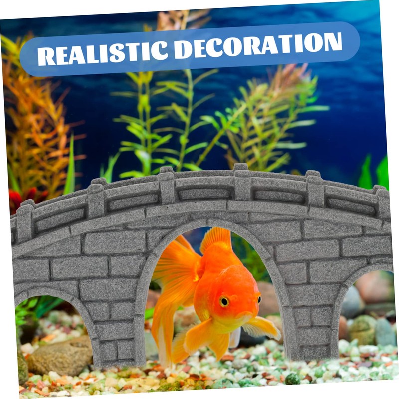 Sosoport Stone Bridge Ornament for Fish Tanks Aquarium Decor Landscape