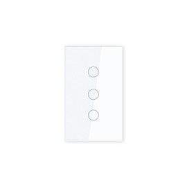 LOUYSGEN Light Switch 118X72X34MM Size No Neutral Wire No WiFi,Tempered Glass Panel,1000W/Gang Total Power Maximum 2000W,White 3 Gang