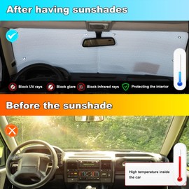 Windshield Side Rear Window Full Set Car Sun Shade Compatible with Land Rover Discovery 2 1998-2004,Automotive Sun Protection Folding Sunshades Blocks UV Rays Keep Cool Car Accessories