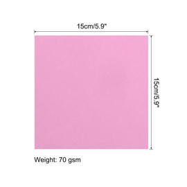 sourcing map Origami Paper Double-Sided Pink 5.9 x 5.9 Inches Square for DIY 50 Sheets