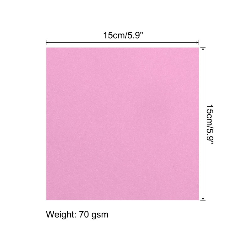 sourcing map Origami Paper Double-Sided Pink 5.9 x 5.9 Inches