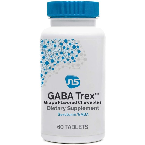 NeuroScience GABA Trex - Chewable L-Theanine Tablets to Help Reduce Stress - Support Sleep + Relaxation - Sleep Aid + Brain Health Support Supplement for Adults, Kids + Teens (60 Chewables)