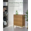 SETVSON Laundry Hamper with Lid, 112 L Handwoven Rattan Wicker