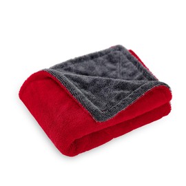 LIVOS Extra Large Car Drying Towel, Twisted Terry Microfiber Towels for Cars, 1000GSM Professional Quick Dry Cleaning Cloth for Car, Scratch-Free, Absorbent Wash Towel, 25" x 36" (Red&Grey)