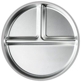 Stainless Steel Portion Control Plates, Divided Plates, Unbreakable Dinner Plate for Dinner, Dishwasher & Microwave Safe Compartment Plate