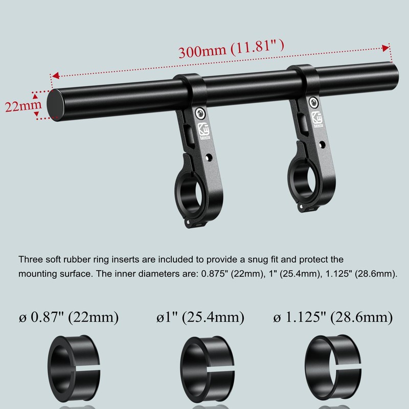 BRCOVAN Aluminum Alloy Handlebar Extender Extensions with 11.81'' Long Cross