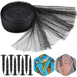 PACETAP Pond Netting Kit 10 x 10 Ft,Pond Netting for Leaves,Koi Pond Cover,Heavy Duty Koi Pond Netting,Pool Protective Cover Netting Protecting Koi Fish from Birds, Cats -Stakes Included