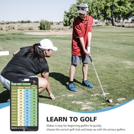 Golf Club Range Chart Card Golf Club Range Estimation Cheat Sheet Golfers Quick Reference Distance Card Golf Accessories (4 PCS)