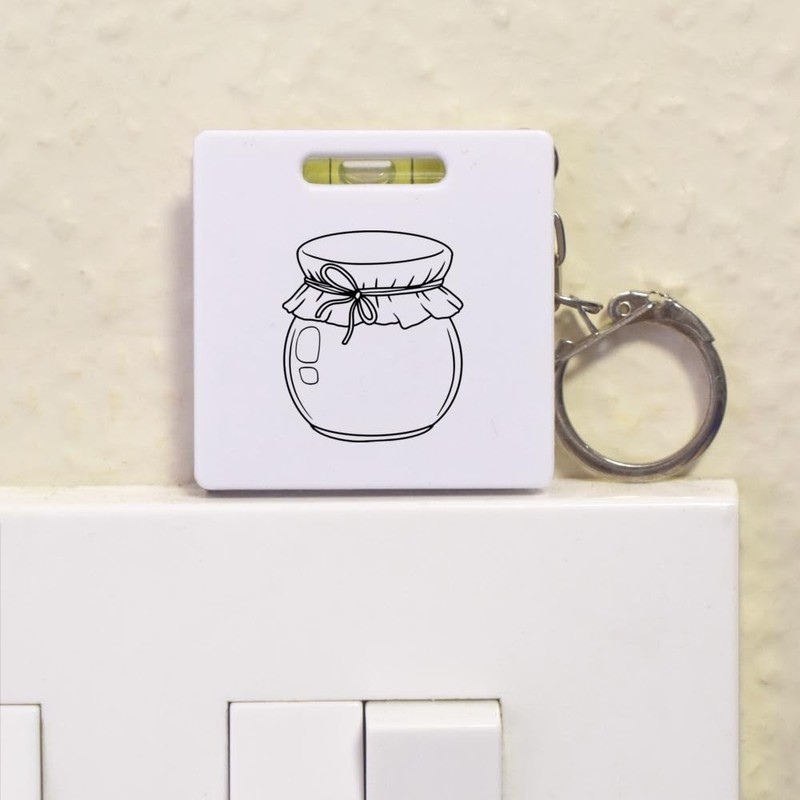 'Round Jar' Keyring Tape Measure/Spirit Level Tool (KM00042010)