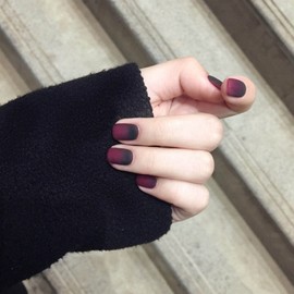 Inilbran Square Coffin Print On Nails Matt Red Glue On Nails Gradient Coffin Fake Nails French Ballerina Stick On Nails Short Medium Fingernails Square Full Cover 24 Pieces