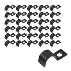 Wealrit 30 Pcs Black One Hole Pipe Straps Pipe Clamps for Conduit Reinforced Rib For EMT Conduit Pipe Fixing(12mm/0.47")