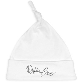 Azeeda 'Rose Love Text' Baby Beanie Hat (BH00032803)