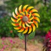 Viveta Wind Spinners for Yard and Garden, Sunflower Metal Wind