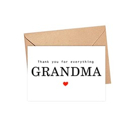 Thank You For Everything Grandma Card - Thank You Card - Grandma Card - Mother's Day Card - Card For Her - Greeting Card For Birthday- Anniversary - Note Card - Thank You For Everything Card