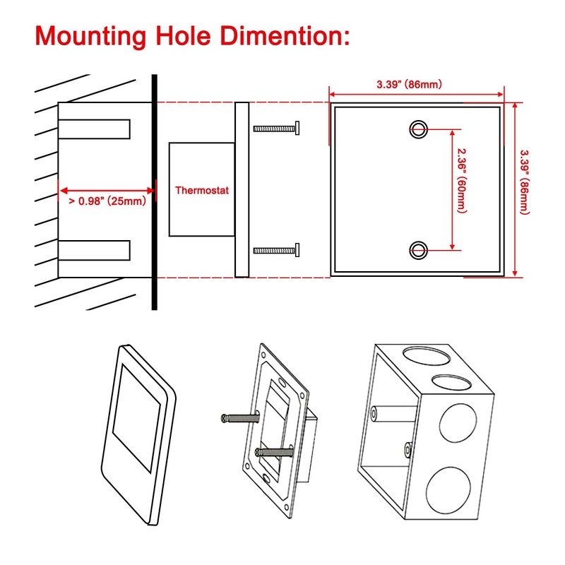 Heschen HS-D702 230VAC 10A LCD Thermostat with Digital Weekly Programming
