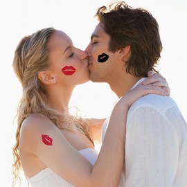 Lip Tattoos Kiss Temporary Tattoo Stickers 84 Pcs Heart Love Romantic Couple Sweet Fake Body Face Gift Anniversary Birthday Wedding Party Favors