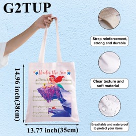 G2TUP Princess Ariel Canvas Tote Bag Ariel Fans Gift Under the Sea Ariel Shoulder Bag Mermaid Ariel Merch, Under the Sea Music, Large