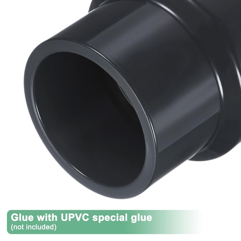 M METERXITY 2-Pack UPVC Reducer Pipe Fitting, 2-1/2"x2 Reducing Coupling