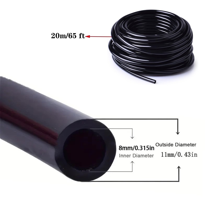URANT 5/16 Dropper Blank Distribution Pipe,65 Foot (20 m) Black