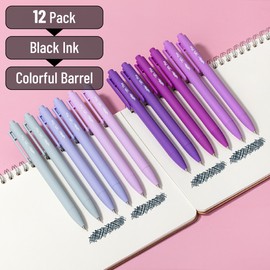 Mr. Pen- Retractable Gel Pens, 12 Pack, Black Ink, Lavender Legacy Barrel Gel Pens, Fine Point 0.5mm, Retractable Pens