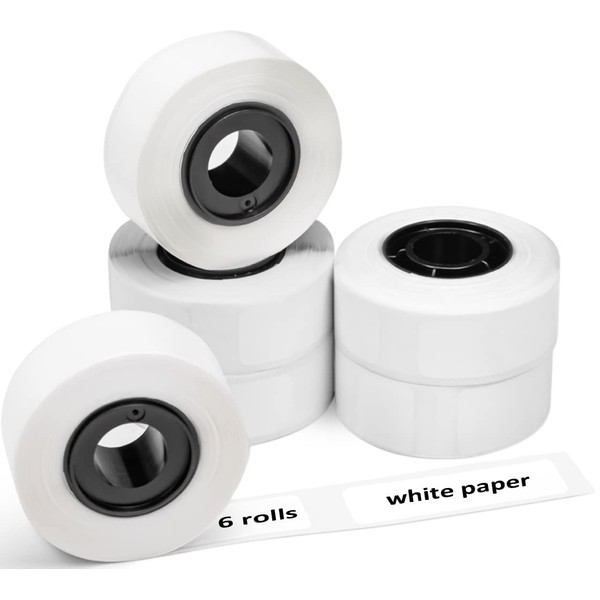 Phomemo D30 6 Roll Adhesive White Label Paper 1/2" X
