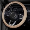 Wood Grain Steering Wheel Cover, 14.5-15 inch, Beige