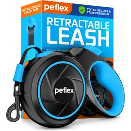 16.4 ft Retractable Dog Leash for Dogs 10–100 lbs - Heavy Duty Tape Leash with Strong Nylon Tape - 360° Swivel Control - One-Click Brake & Lock - Ergonomic Non-Slip Grip for Safe & Easy Daily Walks